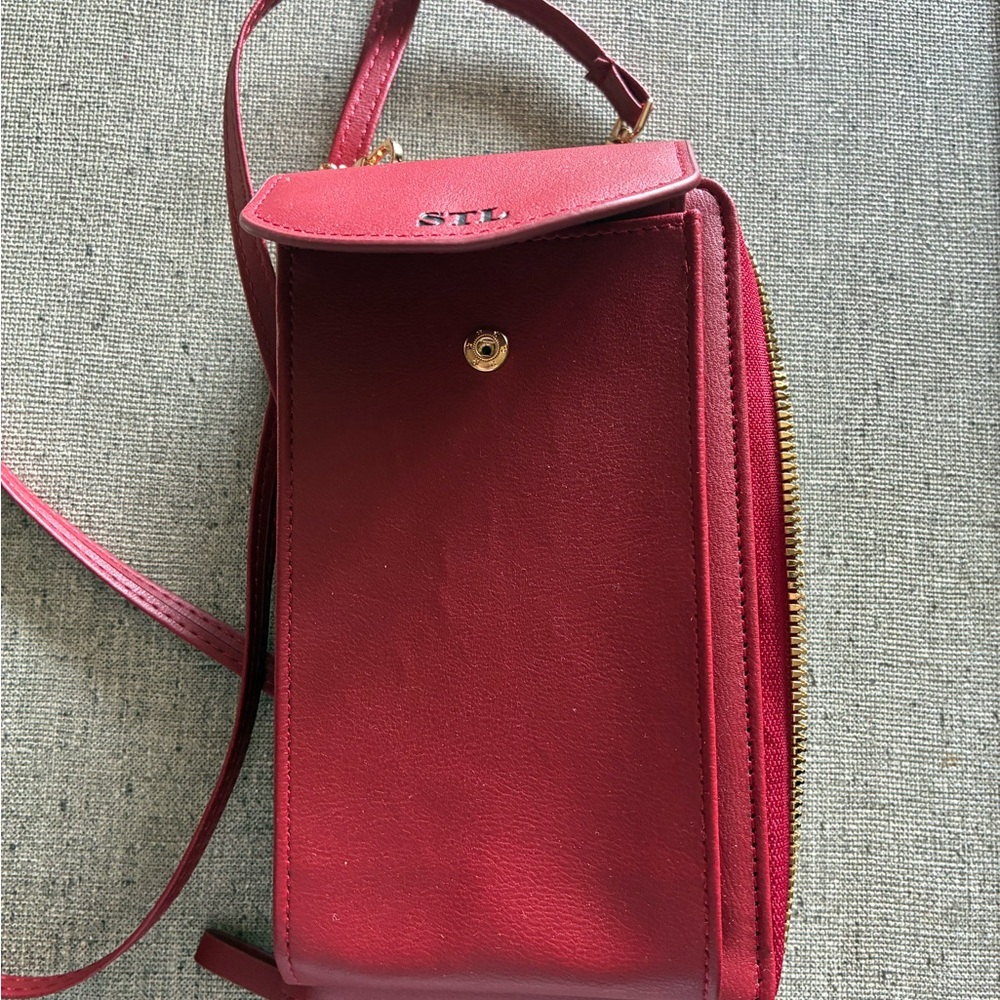 Stylish Red Crossbody Wallet